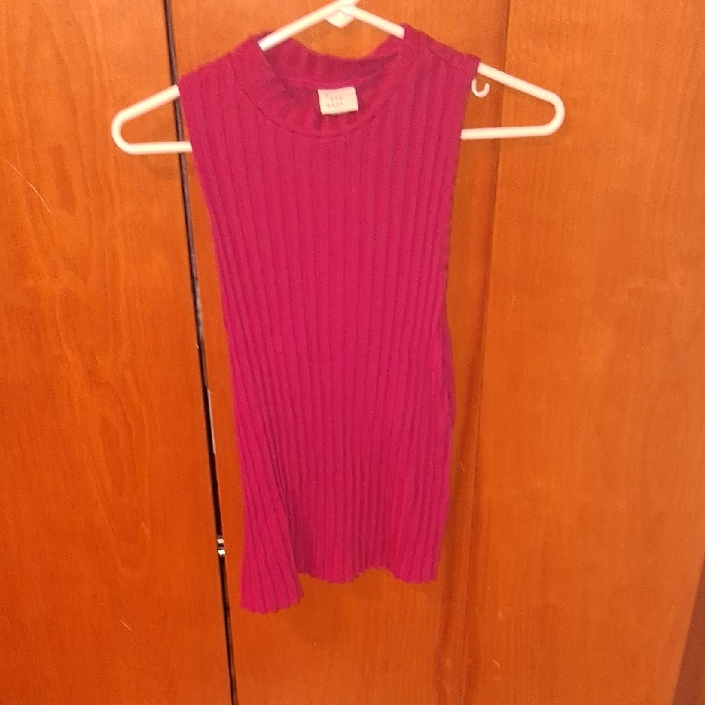 A New Day Sleeveless Ribbed Pink Top